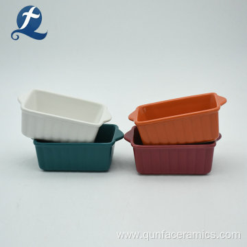 Rectangular Custom Ceramic Bakeware With Handle